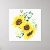 Zonnebloemen en Eucalyptusregeling Canvas Afdruk (Voorkant)