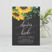 Zonnebloemen en eucalyptusVrijgezellenfeest Kaart (Staand voorkant)