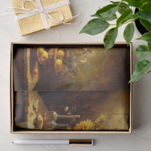 Zonnebloemen en fruit Stilleven Schilderen Decoupa Tissuepapier (Geschenk)