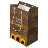 Zonnebloemen en gepersonaliseerde Gift Bag voor Ba Medium Cadeauzakje (Achterkant Gekanteld)