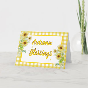 Zonnebloemen en geruit maatwerk kaart