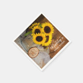 Zonnebloemen en Gieter Bruidsdouche Servet (Hoek)