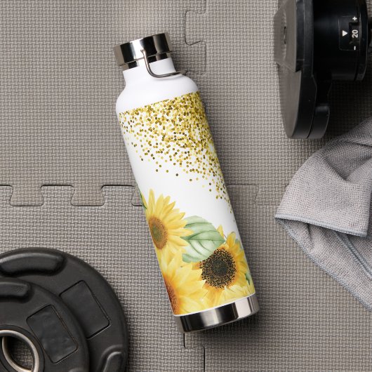Zonnebloemen en Glitter Waterfles (Gym)