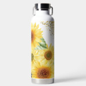 Zonnebloemen en Glitter Waterfles (Voorkant)