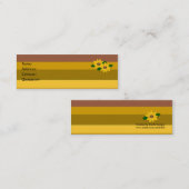 Zonnebloemen en Gouden Strepen Mini Visitekaartje (Voorkant / Achterkant)
