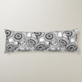 Zonnebloemen en goudvinken in zwart-wit lichaamskussen (Voorkant)