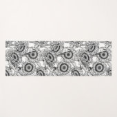 Zonnebloemen en goudvinken in zwart-wit yogamat (Voorkant (horizontaal))