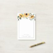 Zonnebloemen en Grieks gepersonaliseerd Post-it® Notes (Op bureau)