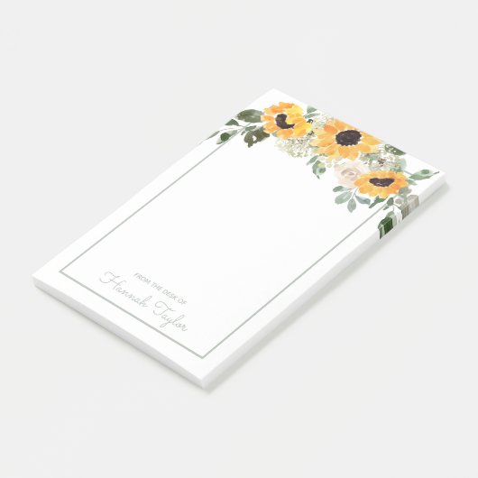 Zonnebloemen en Grieks gepersonaliseerd Post-it® Notes (Schuin)