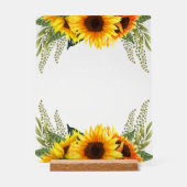 Zonnebloemen en groen bruidsmeisjeshuwelijksfeest  acryl bord (Voorkant)