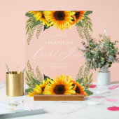 Zonnebloemen en groen bruidsmeisjeshuwelijksfeest  acryl bord (Huwelijk)