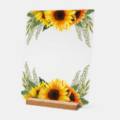 Zonnebloemen en groen voor herfst bruidsshower wel acryl bord (Hoek)