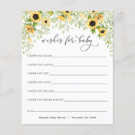 Zonnebloemen en groene wensen voor Baby