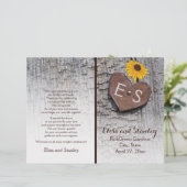 Zonnebloemen en hart op het programma voor de brui (Staand voorkant)