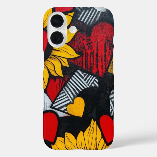Zonnebloemen en harten Case-Mate iPhone case (Achterkant)