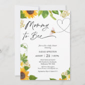 Zonnebloemen en harten Mama to Bee Baby shower Kaart (Voorkant)