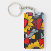 Zonnebloemen en harten sleutelhanger (Voorkant)
