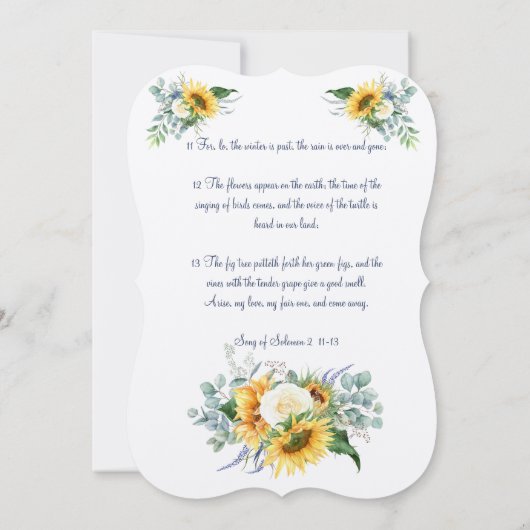 Zonnebloemen en het lied van Salomo Kaart (Achterkant)