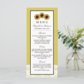 Zonnebloemen en het  wondstempo menu (Staand voorkant)