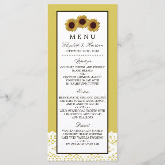 Zonnebloemen en het  wondstempo menu