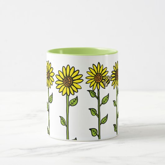 Zonnebloemen en hommel mok (Midden)