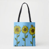 Zonnebloemen en hommel tote bag (Voorkant)