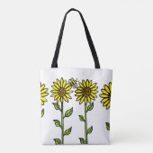 Zonnebloemen en hommel tote bag (Achterkant)