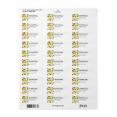 Zonnebloemen en Honey Bee Return Adres Labels (Full Sheet)