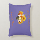 "Zonnebloemen en honingbijen" Accent Kussen (Voorkant(Verticaal))