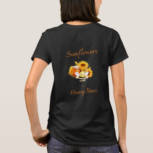 Zonnebloemen en honingbijen t-shirt (Achterkant)