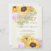 Zonnebloemen en hortensia aquarel kaart (Voorkant)