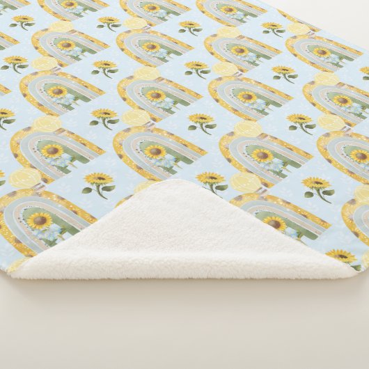 Zonnebloemen en hotline ballonnen Baby Boy Sherpa Deken (3/4)