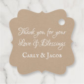 Zonnebloemen en hout Slice Hartelijk dank Bedankjes Labels (Achterkant)