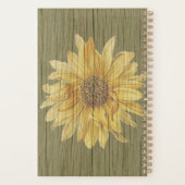 Zonnebloemen en Houten Trouwplanner Planner (Achterkant)