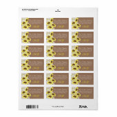Zonnebloemen en Kant Rustiek Bruiloft Label (Full Sheet)