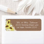 Zonnebloemen en Kant Rustiek Bruiloft Label (Insitu)