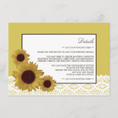 Zonnebloemen en  Kant Trouwdetail Informatiekaartje (Voorkant)