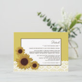 Zonnebloemen en Kant Trouwdetail Informatiekaartje (Staand voorkant)