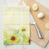 Zonnebloemen en kariert theedoek (Quarter Fold)