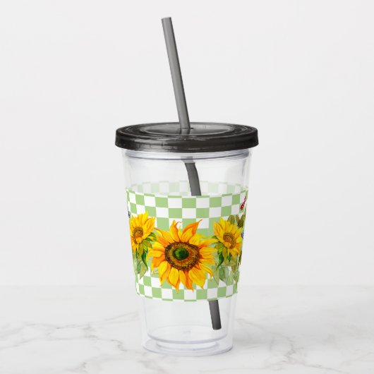 Zonnebloemen en karton acryl drinkbeker (Links)