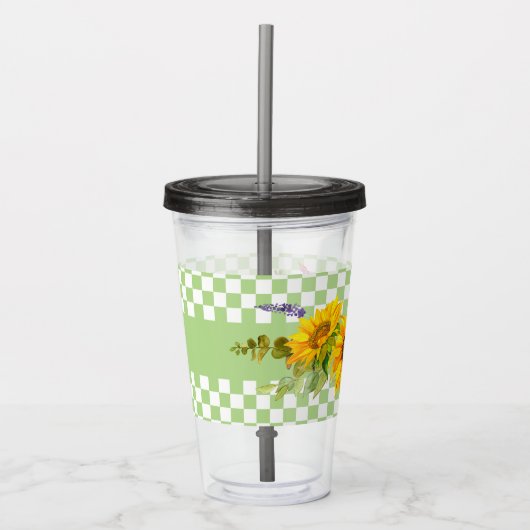Zonnebloemen en karton acryl drinkbeker (Voorkant)