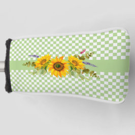Zonnebloemen en karton golfheadcover