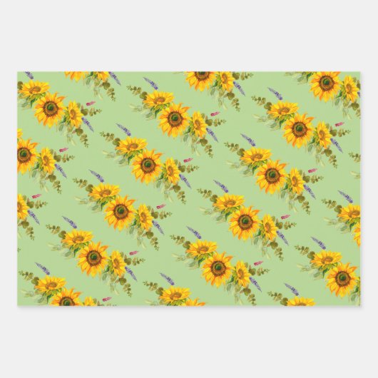 Zonnebloemen en karton Trio Inpakpapier Vel (Voorkant 2)