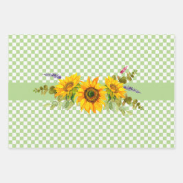 Zonnebloemen en karton Trio Inpakpapier Vel