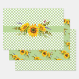 Zonnebloemen en karton Trio Inpakpapier Vel