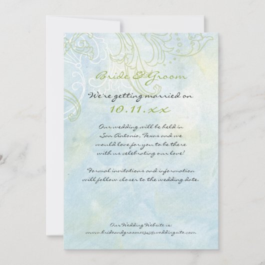 Zonnebloemen en Krullen, Trouw Uitnodiging (Voorkant)