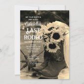 Zonnebloemen en -laarzen Laatste Rodeo Bachelorett Kaart (Voorkant)