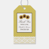 Zonnebloemen en  Lace Wedding Cadeaulabel (Voorkant)