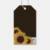 Zonnebloemen en  Lace Wedding Cadeaulabel (Achterkant)