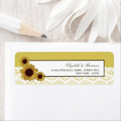Zonnebloemen en  Lace Wedding Etiket (Insitu)